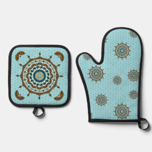 Mehndi Fantasie Koper Ovenwant & Pannenlap Set