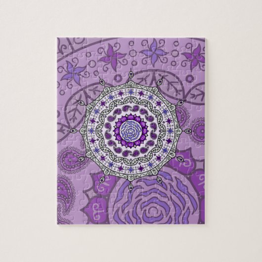 Mehndi Fantasie Zilveren Puzzel (Verticaal)