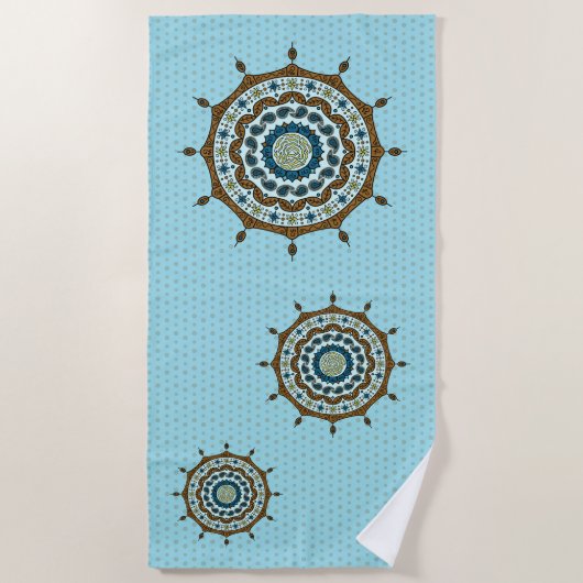 Mehndi Fantasy Copper Beach Towel Strandlaken (Voorkant)