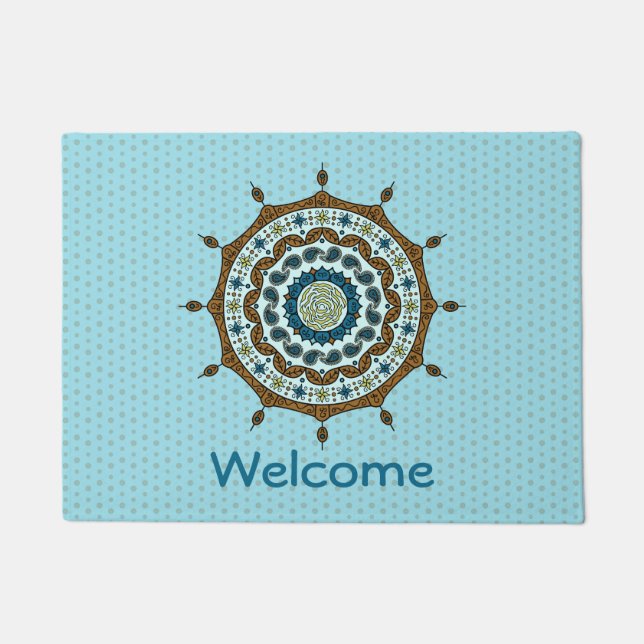Mehndi Fantasy Copper Doormat Deurmat (Voorkant)