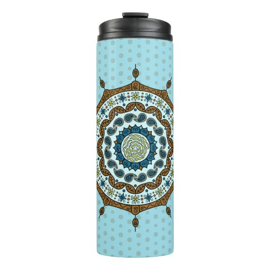 Mehndi Fantasy Copper Thermal Tumbler Thermosbeker (Voorkant)