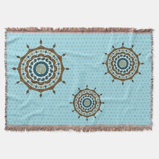 Mehndi Fantasy Copper Throw Blanket Deken (Voorkant)