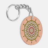 Mehndi Fantasy Gold Acryl Sleutelhanger (Voorkant Links)