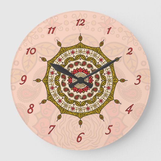 Mehndi Fantasy Gold Clock Grote Klok (Voorkant)