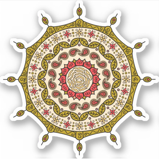 Mehndi Fantasy Gold Contour Sticker (Voorkant)