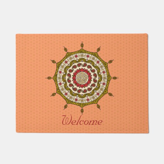 Mehndi Fantasy Gold Doormat Deurmat (Voorkant)