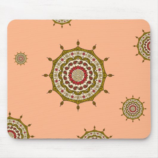 Mehndi Fantasy Gold Mousepad Muismat (Voorkant)