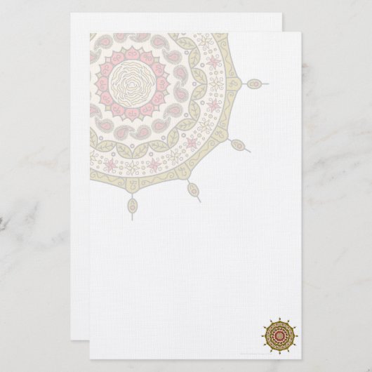 Mehndi Fantasy Gold Stationery Briefpapier (Voorkant / Achterkant)