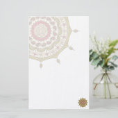 Mehndi Fantasy Gold Stationery Briefpapier (Staand voorkant)