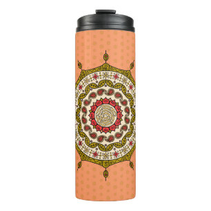 Mehndi Fantasy Gold Thermal Tumbler Thermosbeker