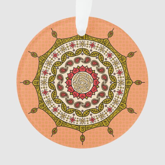 Mehndi Fantasy Gouden Acryl Ornament (voorkant)