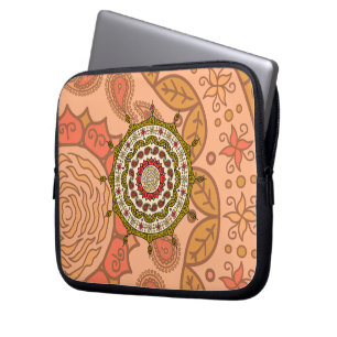 Mehndi Fantasy Gouden Laptophoes Laptop Sleeve