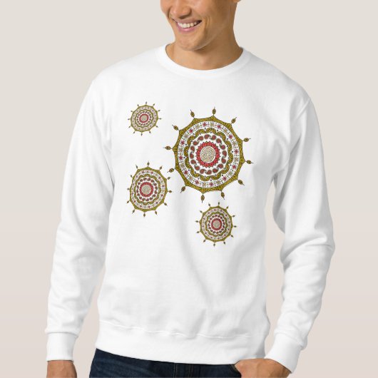 Mehndi Fantasy Gouden Lichte Herenoverhemd Trui (Voorkant)