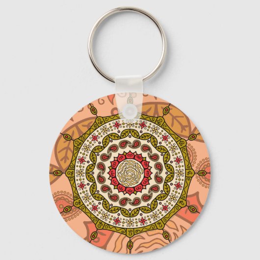 Mehndi Fantasy Gouden Sleutelhanger (Voorkant)