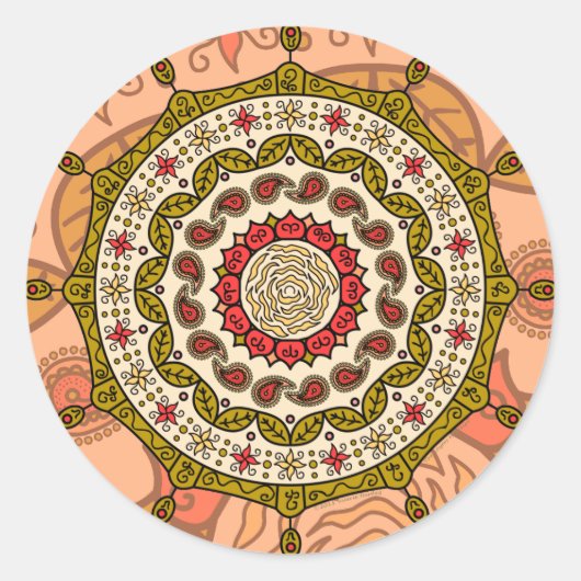 Mehndi Fantasy Gouden Sticker (Voorkant)