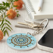 Mehndi Fantasy Koper Acrylaat Sleutelhanger (Voorkant Rechts)