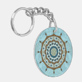 Mehndi Fantasy Koper Acrylaat Sleutelhanger (Voorkant Links)