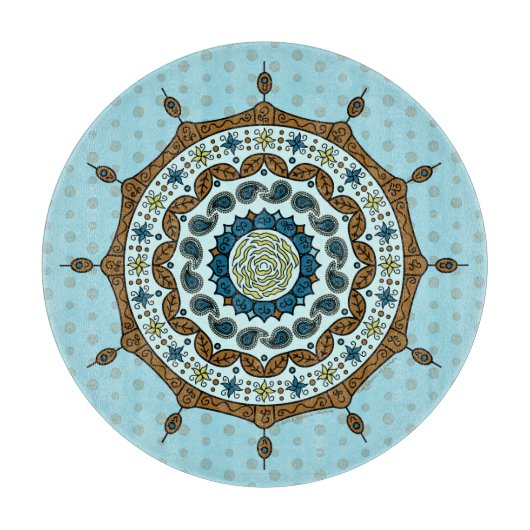 Mehndi Fantasy Koper Glas Snijplank (Voorkant)
