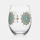 Mehndi Fantasy Koper Wijnglas Zonder Voet (Achterkant)