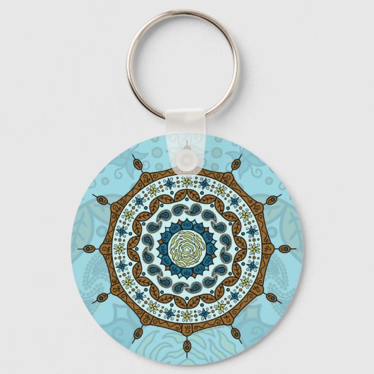 Mehndi Fantasy Koperen Sleutelhanger (Voorkant)