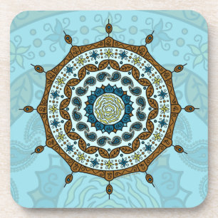 Mehndi Fantasy Koperen Vierkante Onderzetter