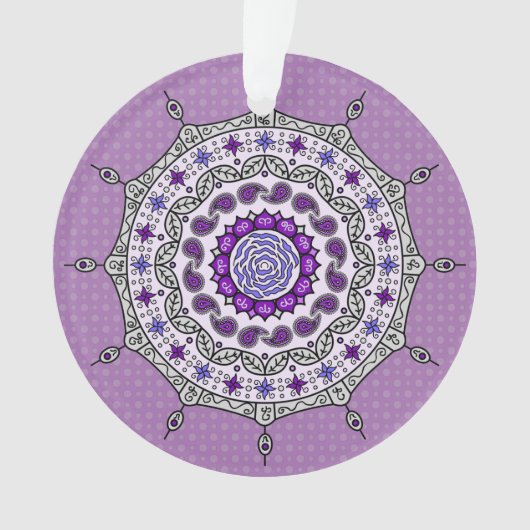 Mehndi Fantasy Silver Acryl Ornament (voorkant)