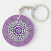 Mehndi Fantasy Silver AcrylSleutelhanger Sleutelhanger (Achterkant)