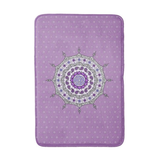 Mehndi Fantasy Silver Bath Mat (Voorkant Verticaal)