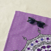 Mehndi Fantasy Silver Beach Towel Strandlaken (In situ)