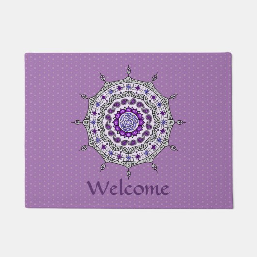 Mehndi Fantasy Silver Doormat Deurmat (Voorkant)