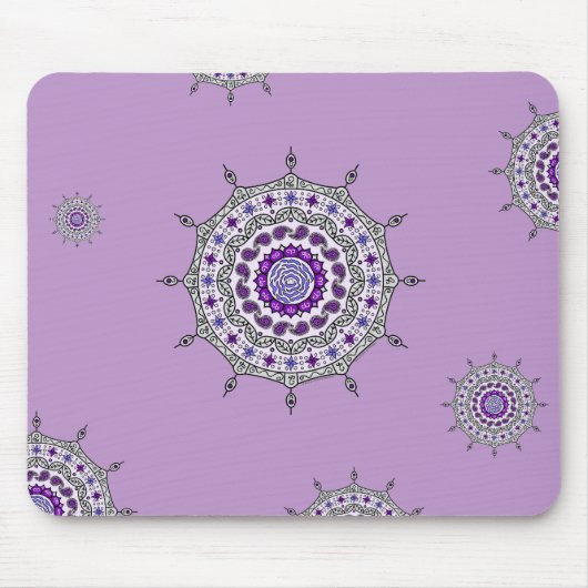 Mehndi Fantasy Silver Mousepad Muismat (Voorkant)