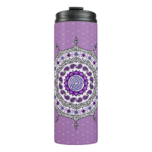 Mehndi Fantasy Silver Thermal Tumbler Thermosbeker