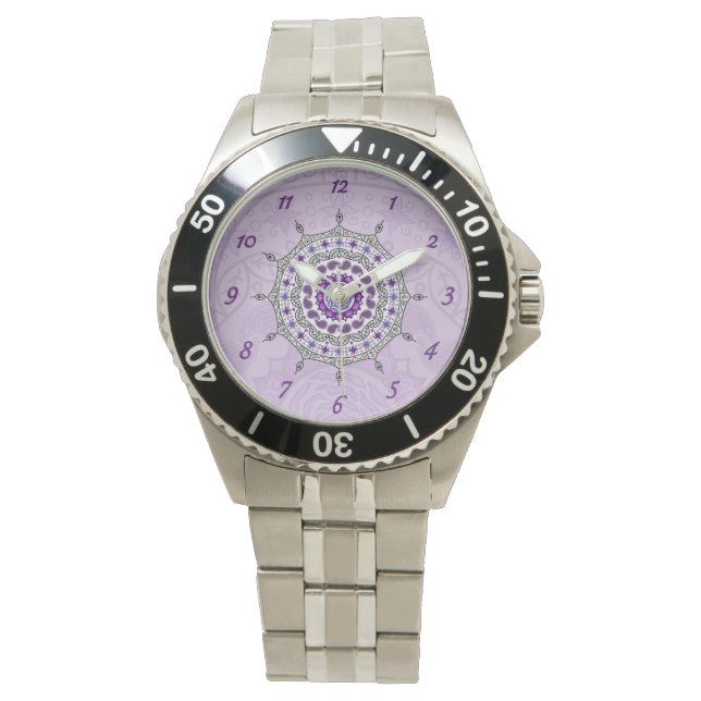 Mehndi Fantasy Silver Watch Horloge (Voorkant)