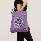 Mehndi Fantasy Zilveren All-Over-Print Tas (Dichtbij)