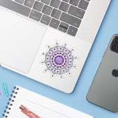 Mehndi Fantasy Zilveren Contour Sticker (Laptop met iPhone)