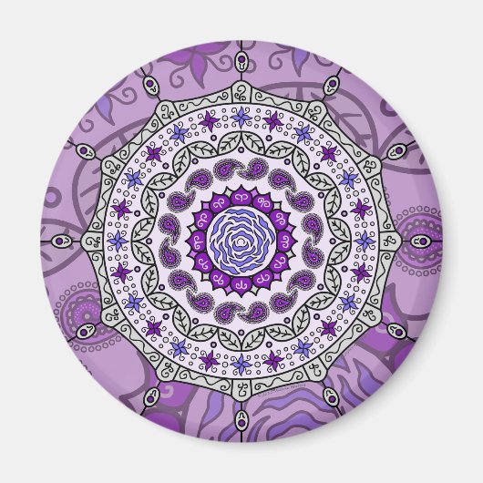 Mehndi Fantasy zilveren magneet (Voorkant)