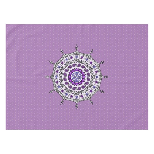 Mehndi Fantasy Zilveren Tafelkleed (Voorkant (Horizontaal))