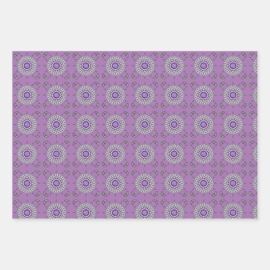 Mehndi Fantasy Zilveren Wrapping Papier Set Inpakpapier Vel (Voorkant 2)