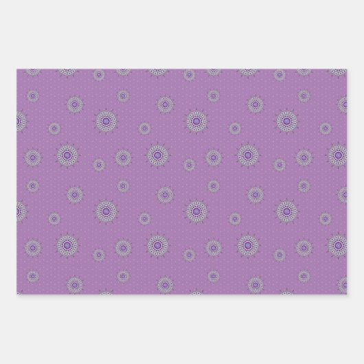 Mehndi Fantasy Zilveren Wrapping Papier Set Inpakpapier Vel (Voorkant)