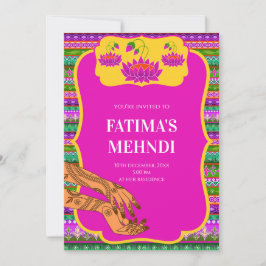 Mehndi-feestuitnodigingen & Henna-feestuitnodiging Kaart