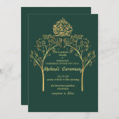 Mehndi Floral elegant EMERALDGREEN Kaart (Voorkant / Achterkant)