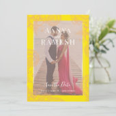 Mehndi Foto Wedding Save the Date Invitation Kaart (Staand voorkant)