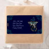 Mehndi Ganesha (blauw) Etiket (Insitu)