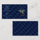 Mehndi Ganesha (blauw) Visitekaartje (Voorkant / Achterkant)