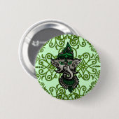 Mehndi Ganesha (groen) Ronde Button 5,7 Cm (Voorkant /achterkant)