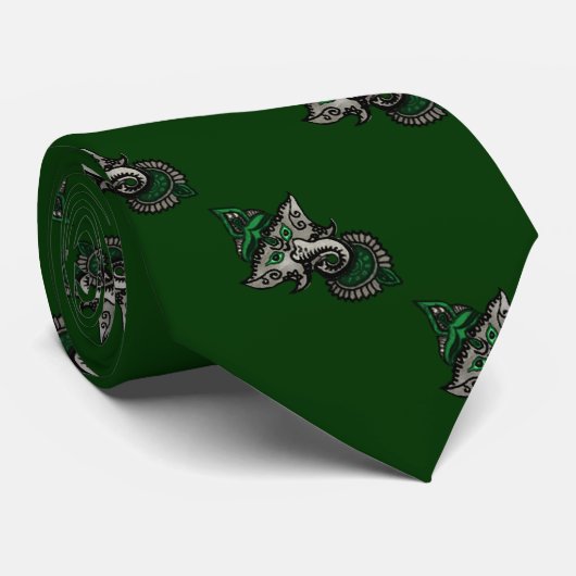 Mehndi Ganesha (groen) Stropdas (Opgerold)