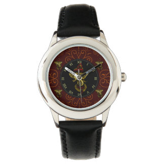 Mehndi Ganesha (Rood) Horloge