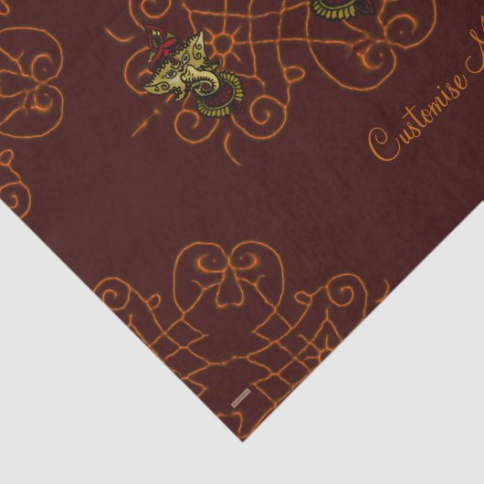 Mehndi Ganesha (Rood) Tissuepapier (Detail)