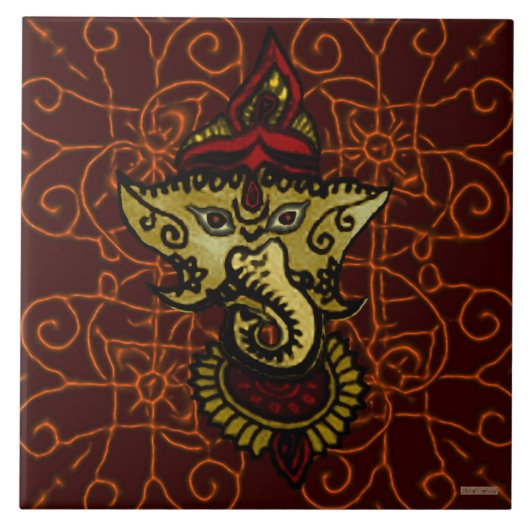 Mehndi Ganesha Tegeltje (Voorkant)