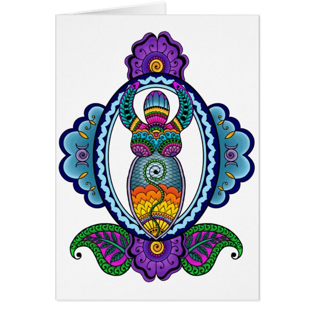 Mehndi Goddess-kaart - Blank binnen (Voorkant)